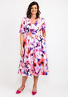 Casting Watercolour Floral Midi Dress, Violet Multi