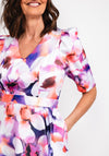 Casting Watercolour Floral Midi Dress, Violet Multi