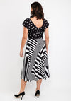 Casting Polka Dot & Line Print Dress, Black & White