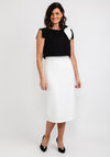 Casting Overlay Bodice Midi Dress, Black & White