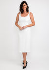 Casting Overlay Bodice Midi Dress, Black & White