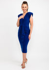 Casting Ruched Drape Midi Dress, Royal Blue
