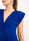 Casting Ruched Drape Midi Dress, Royal Blue