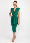 Casting Ruched Drape Midi Dress, Green