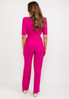 Casting Belted Waist Jumpsuit, Fuchsia