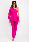 Casting One Shoulder Top & Trouser Outfit, Fuchsia