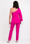 Casting One Shoulder Top & Trouser Outfit, Fuchsia