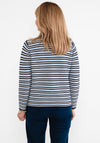 Castle of Ireland Ribbed Stripe Cardigan, Navy & Blue