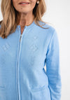Castle of Ireland Zip Diamond Pattern Cardigan, Powder Blue
