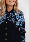 Castle of Ireland Printed Shoulder Cardigan, Navy