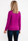 Castle of Ireland Rhinestone Swirl Neck Sweater, Raspberry