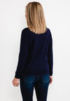 Castle of Ireland Rhinestone Swirl Neck Sweater, Navy