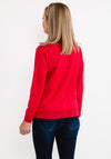 Castle of Ireland Embossed Pattern Fine Cardigan, Rose Red