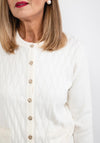 Castle of Ireland Embossed Pattern Fine Cardigan, Winter White
