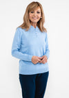 Castle of Ireland Rhinestone Neckline Sweater, Powder Blue