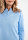 Castle of Ireland Rhinestone Neckline Sweater, Powder Blue
