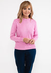 Castle of Ireland Embossed Diamond Pattern Sweater, Light Pink