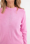 Castle of Ireland Embossed Diamond Pattern Sweater, Light Pink
