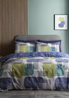 Catherine Lansfield Layered Geometrical Duvet Cover, Blue