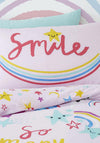 Catherine Lansfield Kids Reversible Happy Stars Duvet Set, Pink
