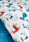 Catherine Lansfield Kids Reversible Woofing Dogs Duvet Set, Blue