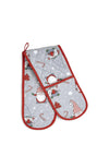 Catherine Lansfield Christmas Gnomes Double Oven Glove, Grey