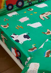 Catherine Lansfield Kids Farm Animal Fitted Sheet, Green Multi