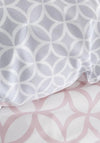 Catherine Lansfield Reversible Geo Trellis King Duvet Cover, Pink