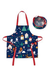 Catherine Lansfield Kids Santa’s Christmas Wonderland Apron and Chef’s Hat, Navy