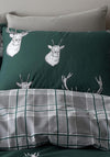 Catherine Lansfield Reversible Stag Duvet Set, Green