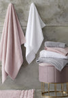 Catherine Lansfield Zero Twist Pom-Pom Bath Towel, White