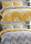 Catherine Lansfield Chevron Geo Twin Pack Duvet, Yellow