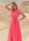 Cayro Drape Waist A-Line Midi Dress, Pink