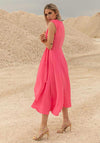 Cayro Drape Waist A-Line Midi Dress, Pink
