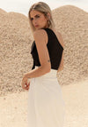 Cayro Monochrome Bow Bodice Midi Dress, Black & White