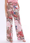 Cayro Floral Wide Leg Trousers, Taupe Multi