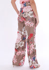 Cayro Floral Wide Leg Trousers, Taupe Multi