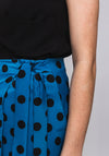 Cayro Polka Dot Wrap Over Midi Skirt, Blue