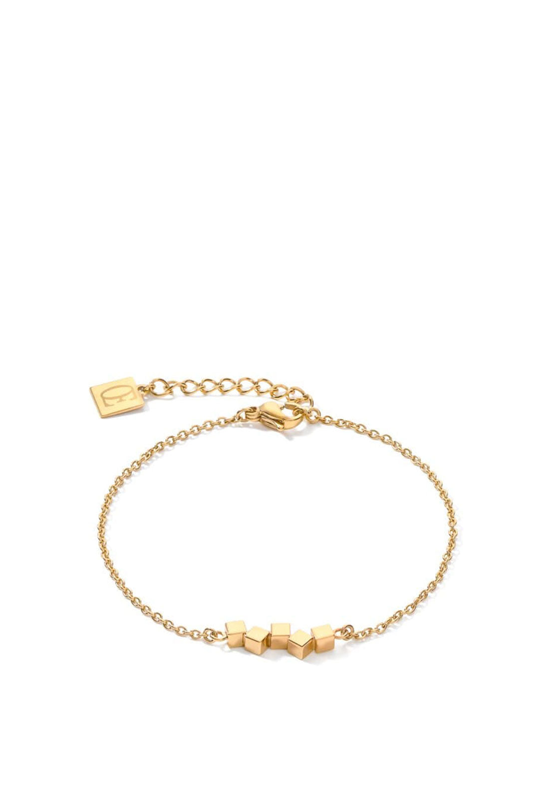 Coeur De Lion Small Dancing Geo Cube Bracelet, Gold