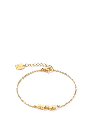 Coeur De Lion Small Dancing Geo Cube Bracelet, Gold