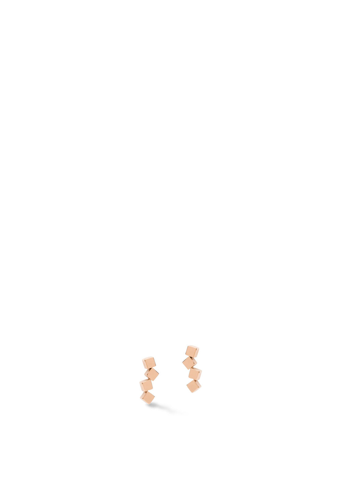 Coeur De Lion Dancing Geo Cube Earrings, Rose Gold