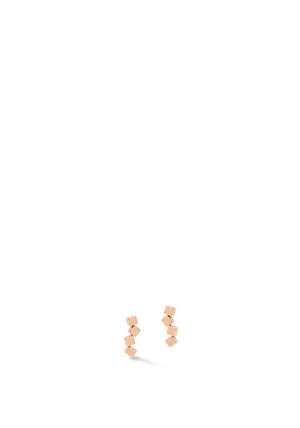 Coeur De Lion Dancing Geo Cube Earrings, Rose Gold