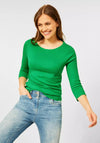 Cecil Three Quarter Length Sleeve T-Shirt, Radiant Green