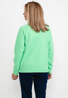 Cecil Waffle Textured Half Zip Sweatshirt, Green