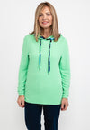 Cecil Ribbon Brim Hooded Sweater, Green