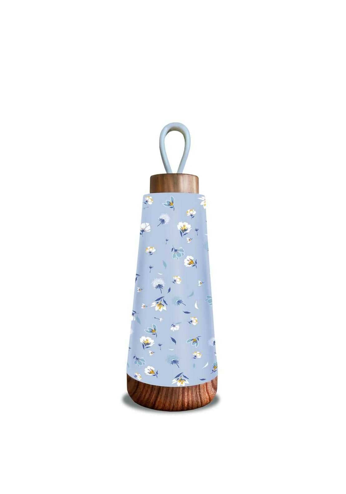 Chic Mic Bioloco Stainless Steel Mini Loop Bottle 350ml, Blue Flowers