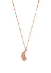 Chlobo Bobble Chain Heart in Feather Necklace, Rose Gold