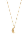 Chlobo Bobble Chain Heart in Feather Necklace, Gold