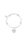 ChloBo Noodle Ball Filigree Heart Bracelet, Silver