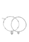 ChloBo Compassion Set of 2 Bracelets, Silver